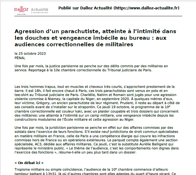 dalloz actualité